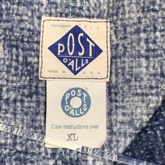 POST O'ALLS Size XL Navy Grey Marbled Cotton Shirt Jacket - Picture 8 of 9